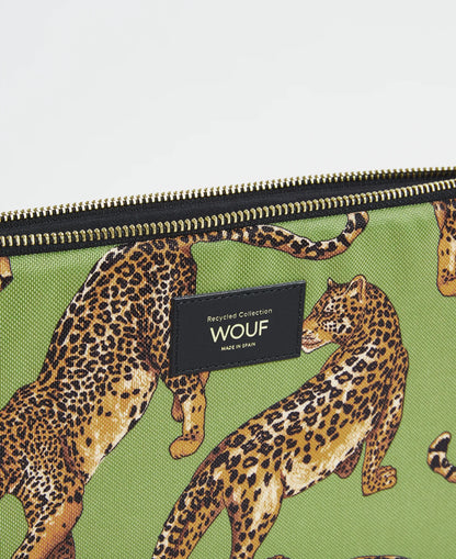 WOUF Olive Leopard Laptop Sleeve 15" & 16"