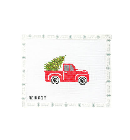 New Age Needlepoint Christmas Truck Canvas