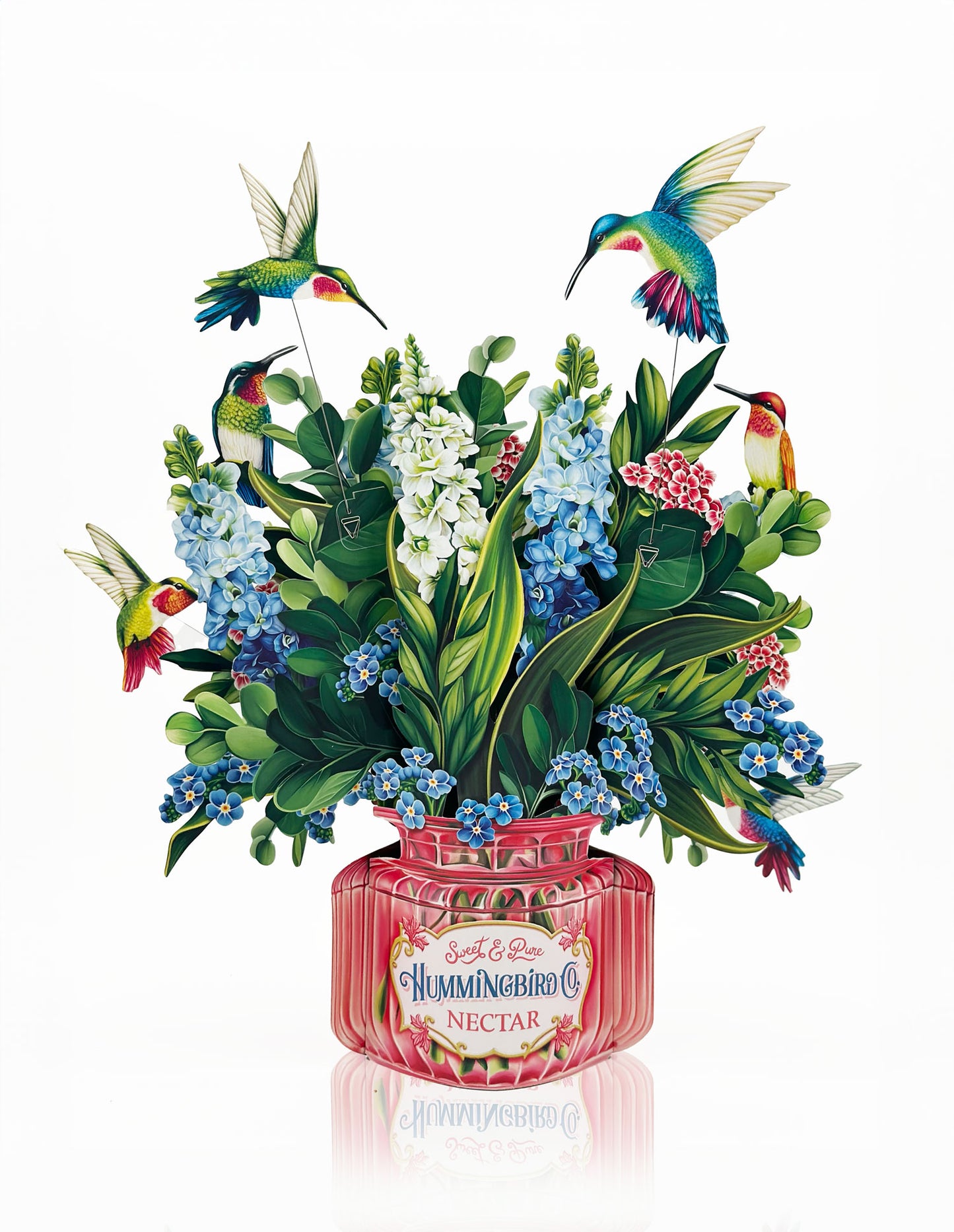 Freshcut Paper Pop-up Hummingbird Oasis Greeting Card