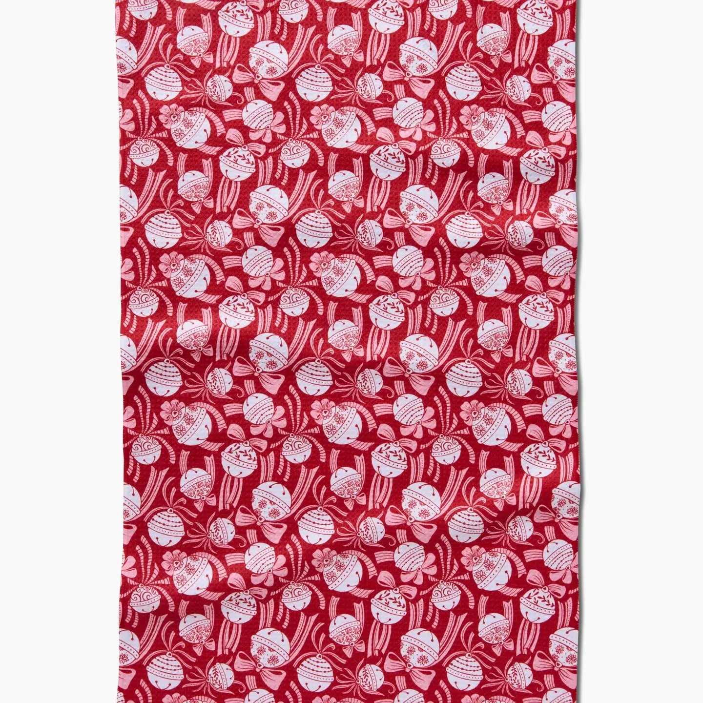 Geometry Holiday Bells Bows Kitchen Tea Towel