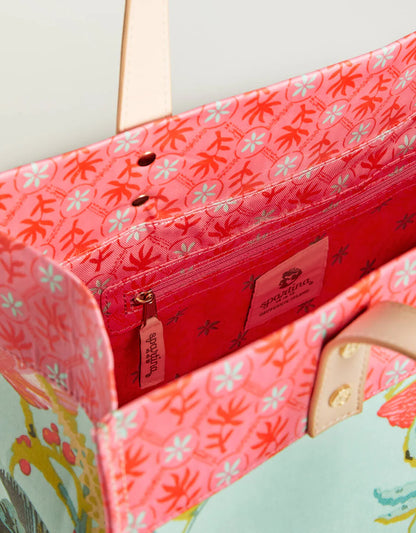Spartina 449 Excursion Tote Queenie Tropical Floral Sea Foam