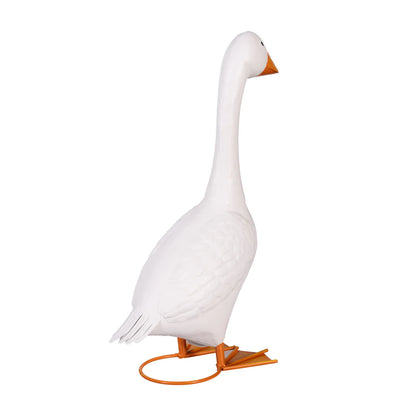 Evergreen Metal Porch Goose Statue