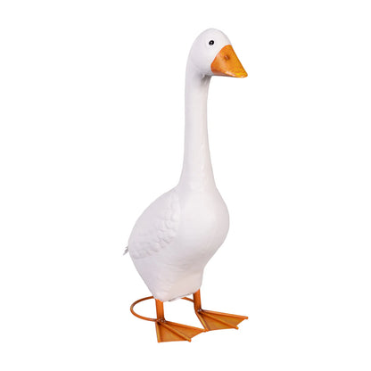 Evergreen Metal Porch Goose Statue