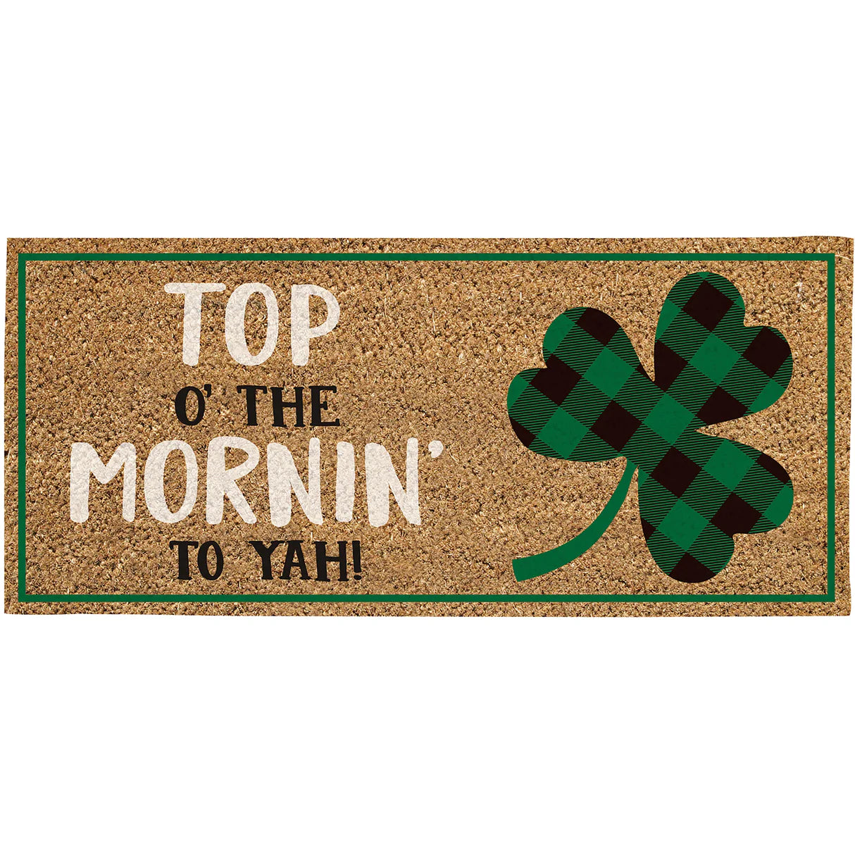 Evergreen Top of the Mornin' to Ya Flocked Sassafras Coir Switch Mat - gg's art frames gifts
