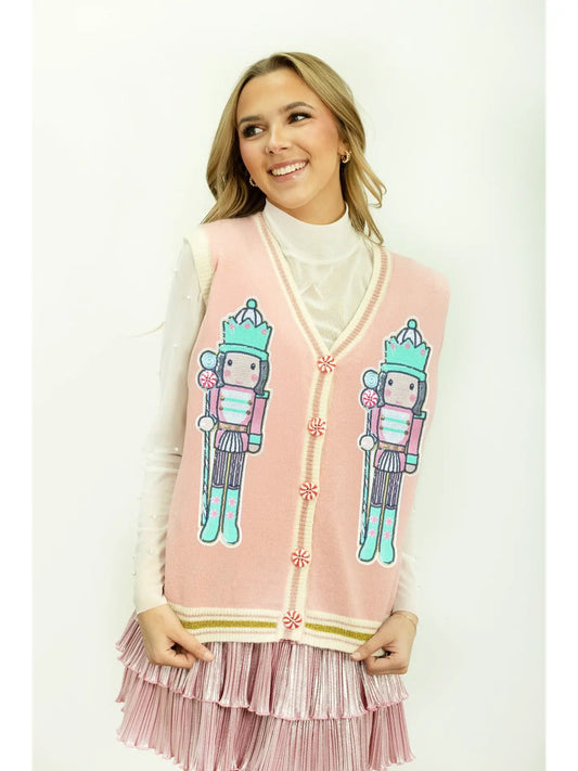 Grace + Emma Sequin Nutcracker Sweater Vest
