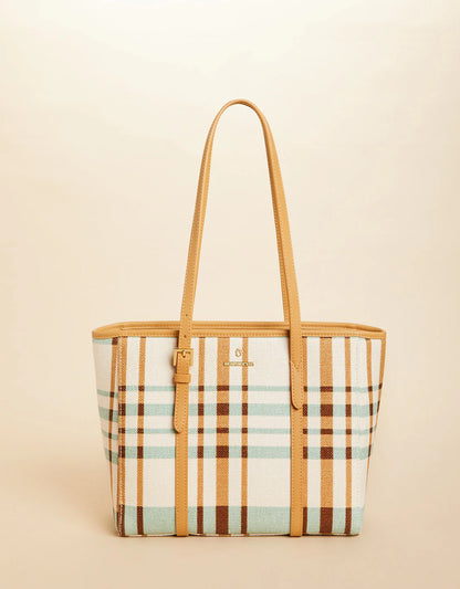 Spartina 449 Siera Tote Kalalanta Plaid Cream