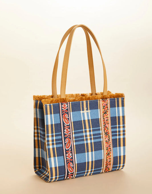 Spartina 449 Fringe Box Tote Kalalanta Navy