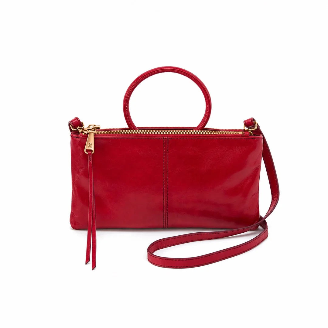 HOBO Sable Crossbody True Red Polished Leather