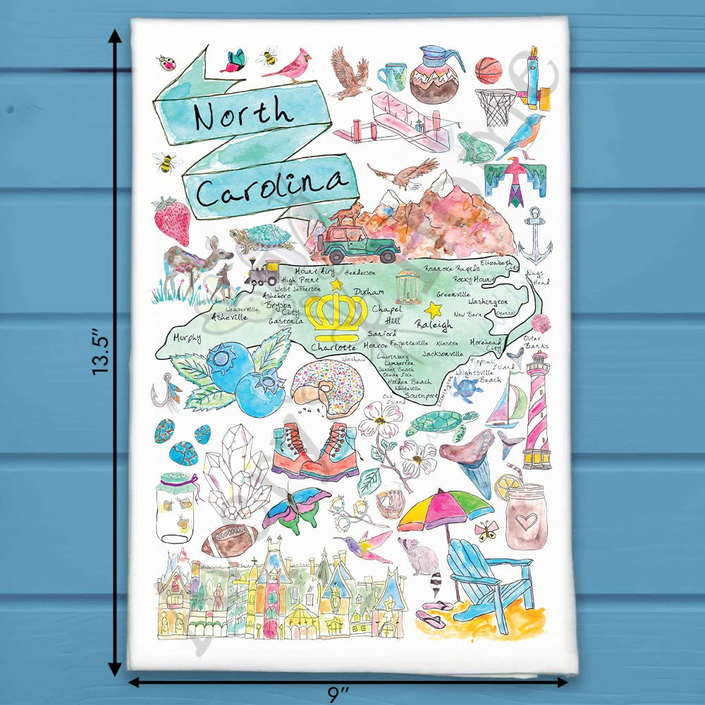 Avery's Home North Carolina Map Kitchen Towel