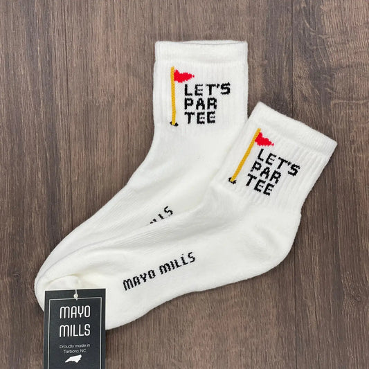 Mayo Mills Let's Par Tee Quarter Crew Sock