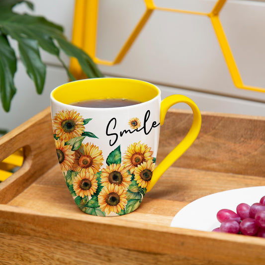 Evergreen Sunflower Smile Coffee Cup