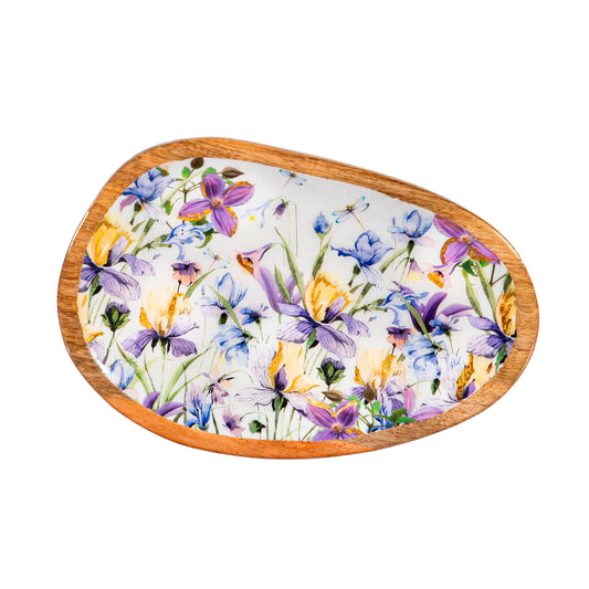 Evergreen Golden Lilac Irregular Shaped Wood Serving Tray