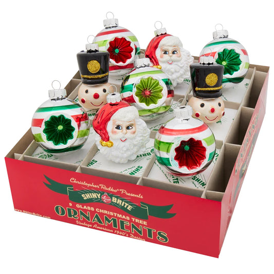 Christopher Radko Holiday Splendor 9 Count 2.5" Reflector Rounds and Figures