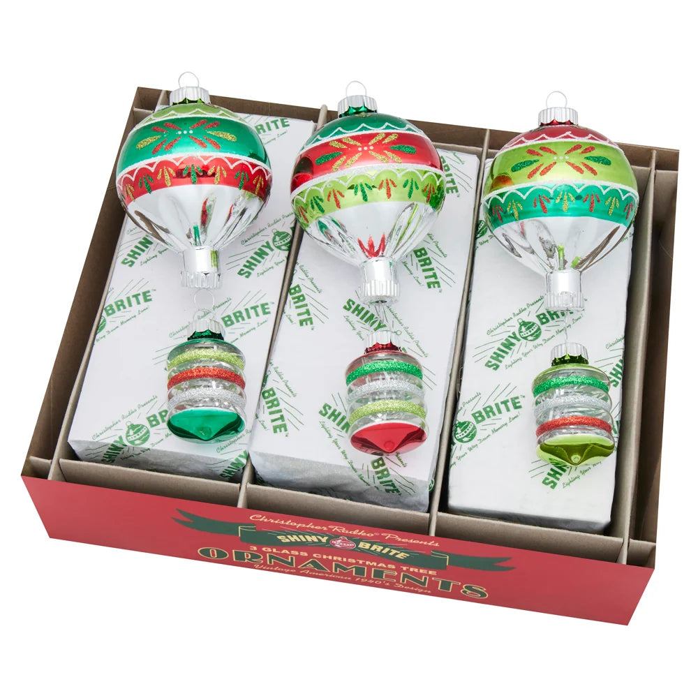 Christopher Radko Holiday Splendor 3 Count 7" Decorated Shapes