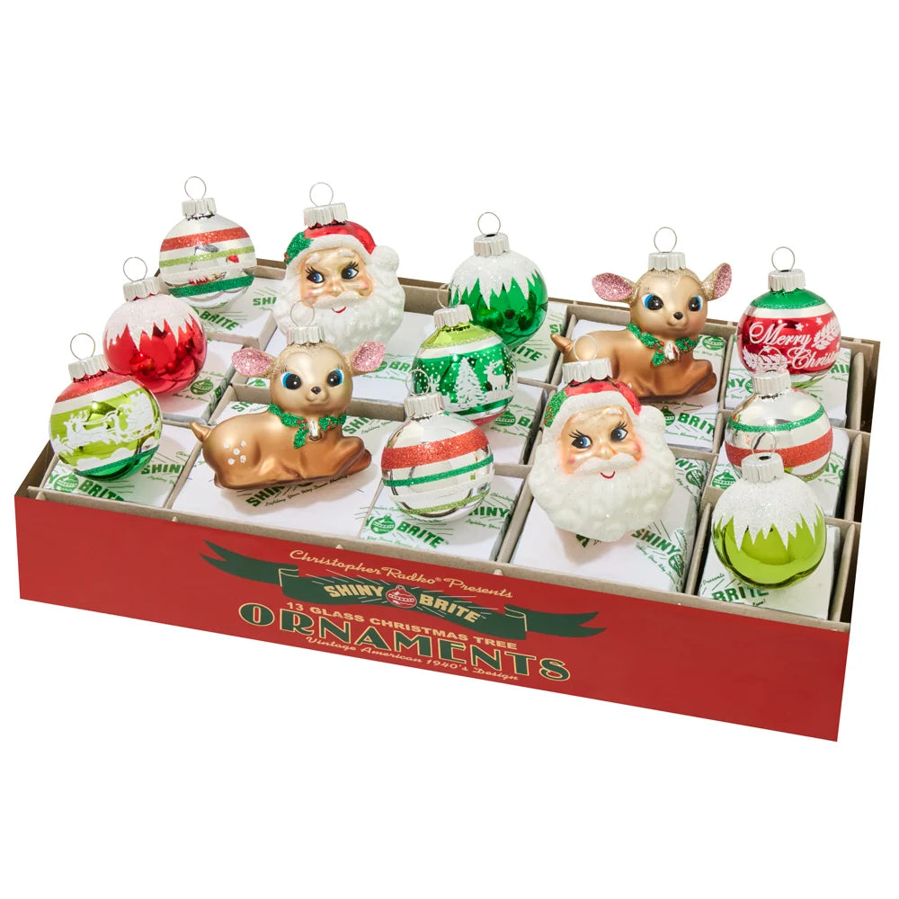 Christopher Radko Holiday Splendor 13 Count Figures and Decorated Rounds
