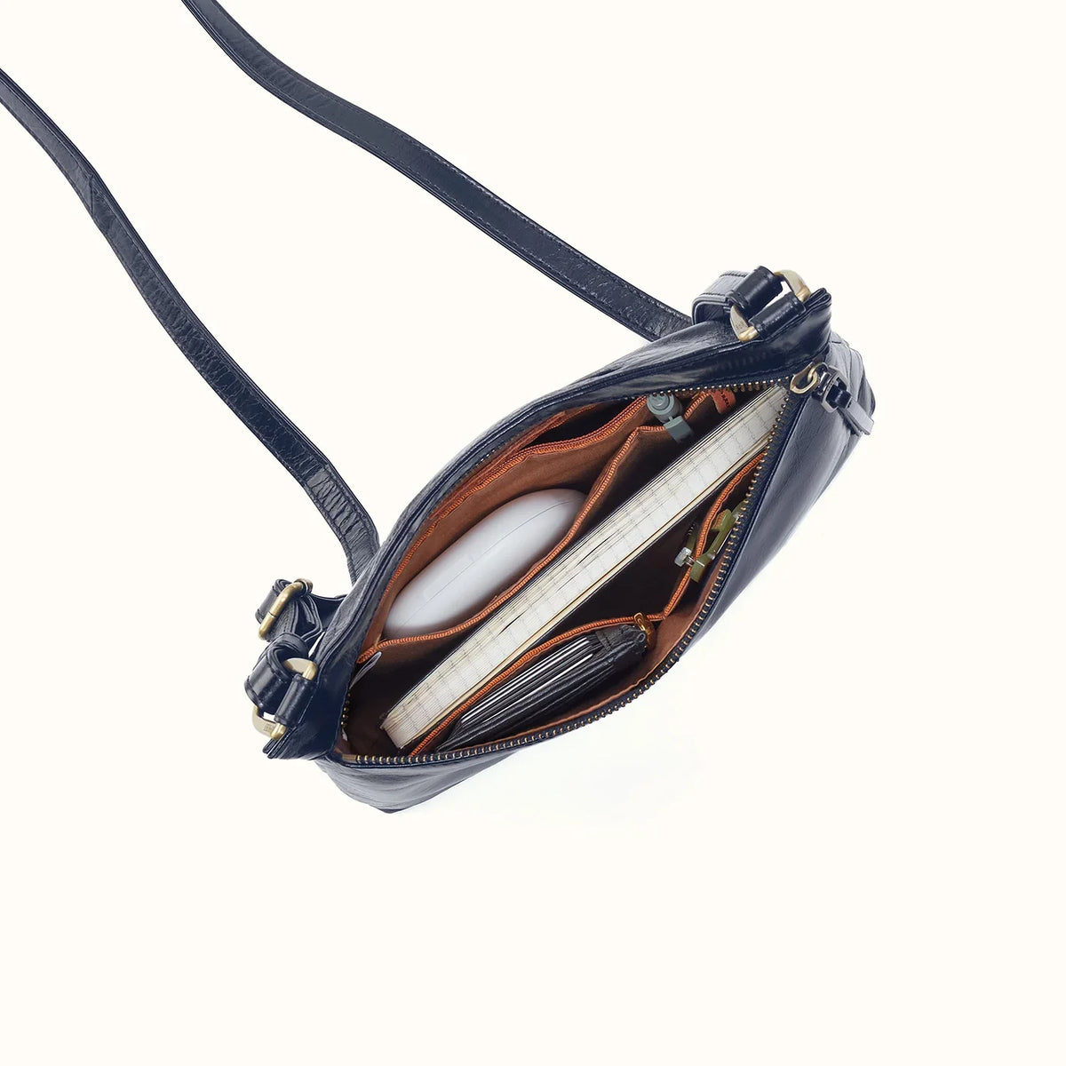 HOBO Cambel Crossbody Ink Navy Polished Leather