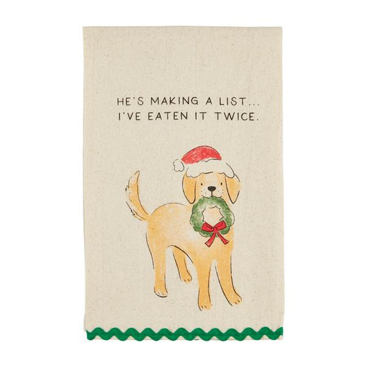 Mud Pie Dog Christmas Tea Towels
