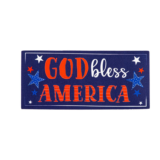 Evergreen Patriotic God Bless America Sassafras Mat