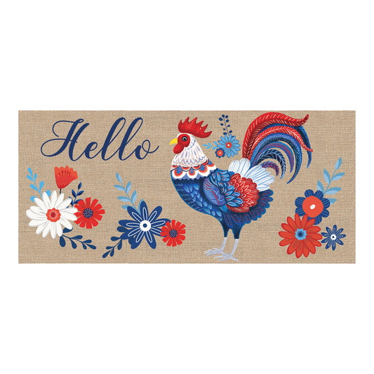 Evergreen Red White & Blue Rooster Sassafras Mat