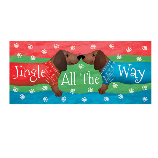 Evergreen Jingle All the Way Dachshunds Sassafras Mat