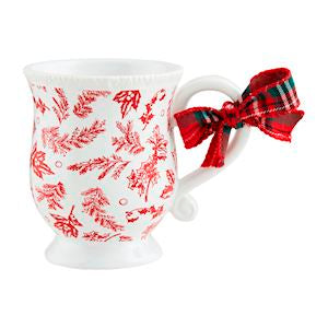 Mud Pie Red and White Christmas Mugs