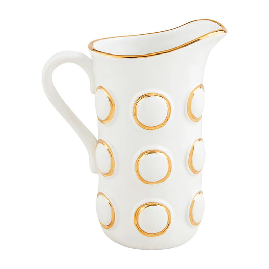 Mud Pie Gold Ring Bead Pitcher