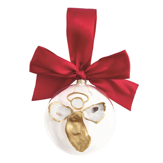 Mud Pie Glass Angel Oyster Ornament