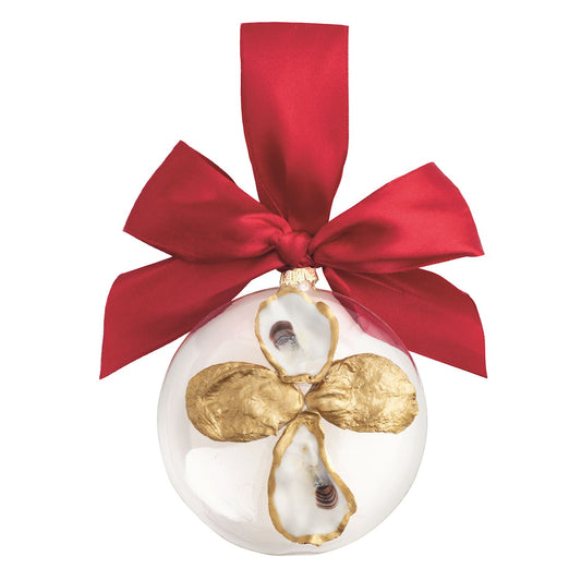 Mud Pie Glass Cross Oyster Ornament