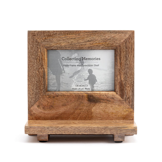 Demdaco Mango Wood Collecting Memories Wood Frame with Shelf