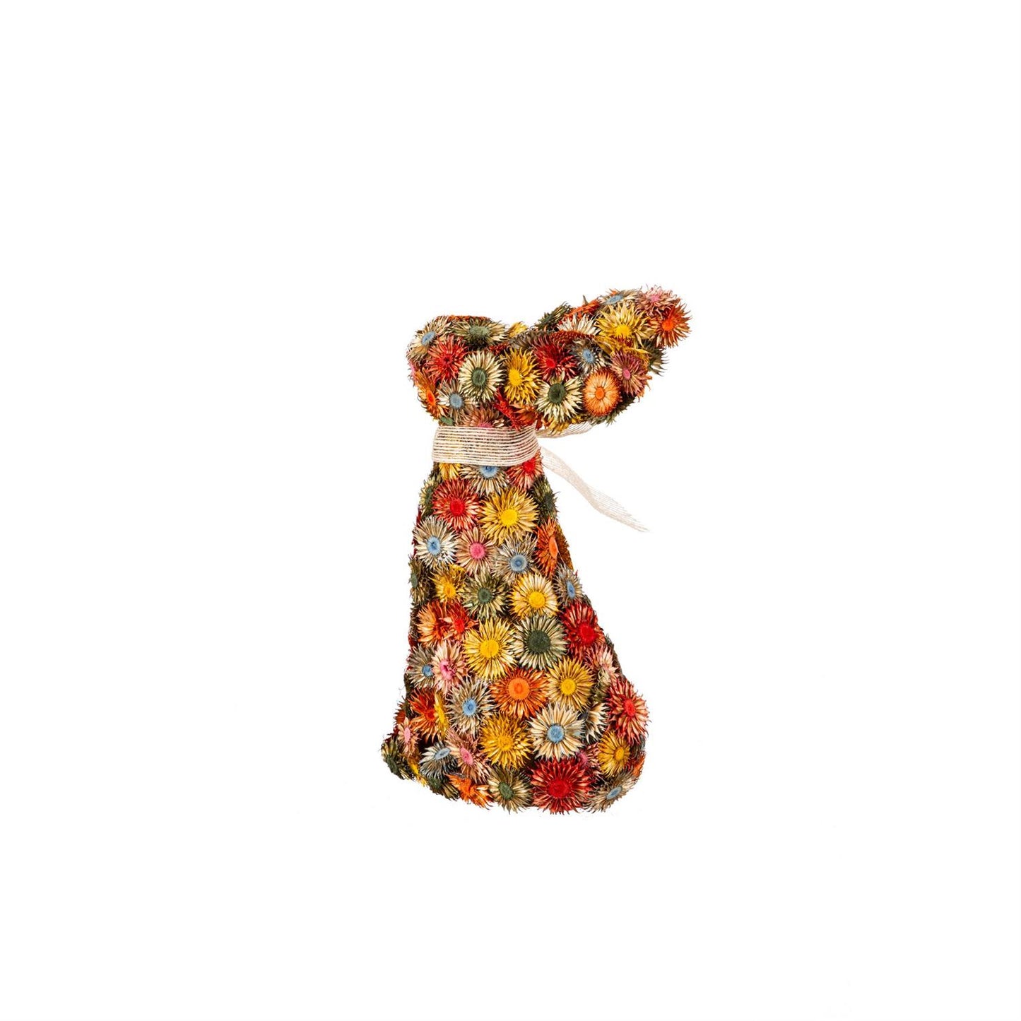 Evergreen Dried Flower Easter Bunny Statue - gg's art frames gifts