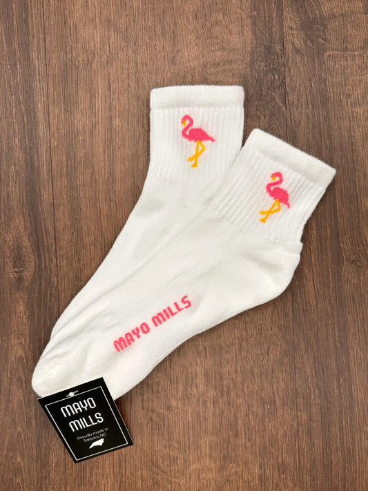 Mayo Mills Flamingo Quarter Crew Socks