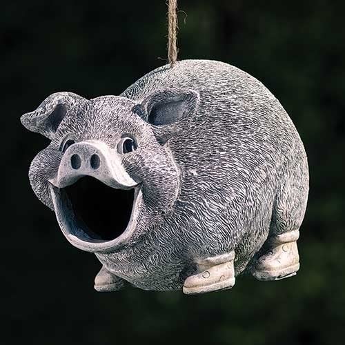 Roman 6in Pudgy Pal Pig Birdhouse