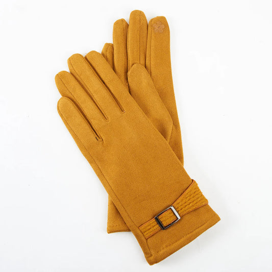 Howards Anna Belted Cuff Gloves Mustard