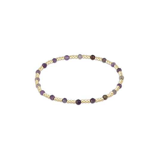 Enewton Extends Gemstone Gold Sincerity Pattern 3mm Bead Bracelet - Amethyst