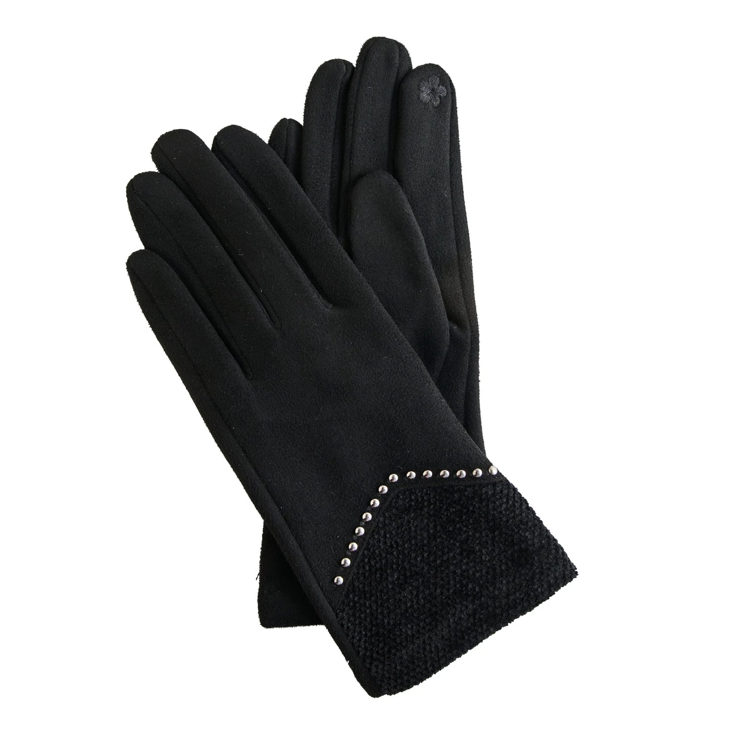 Howard's Vienne Vegan Suede Studded Gloves Black