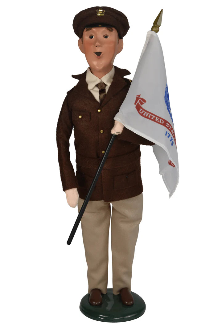 Byers' Choice Army Man with Flag