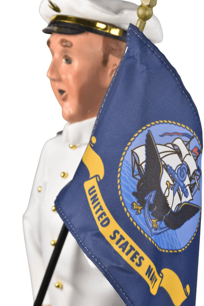 Byer's Choice Navy Man With Flag