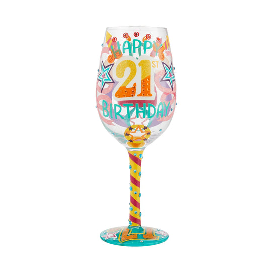 Lolita Happy 21st Birthday Wine Glass