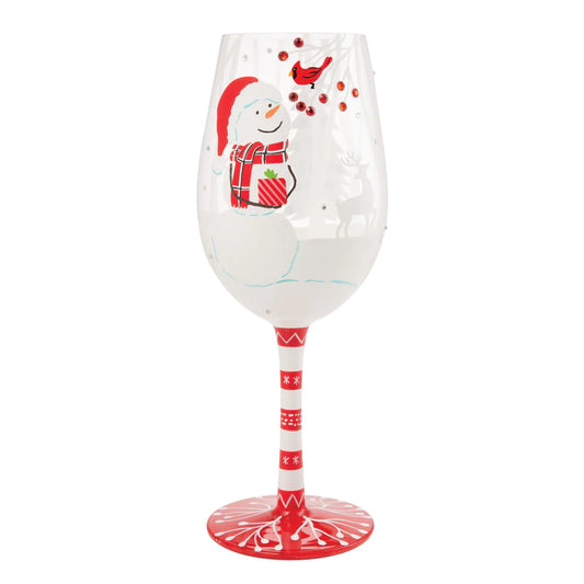 Lolita "Crimson and Snow" Hand Painted Wine Glass