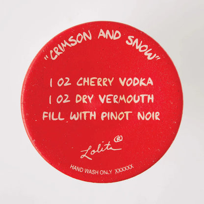 Lolita "Crimson and Snow" Hand Painted Wine Glass