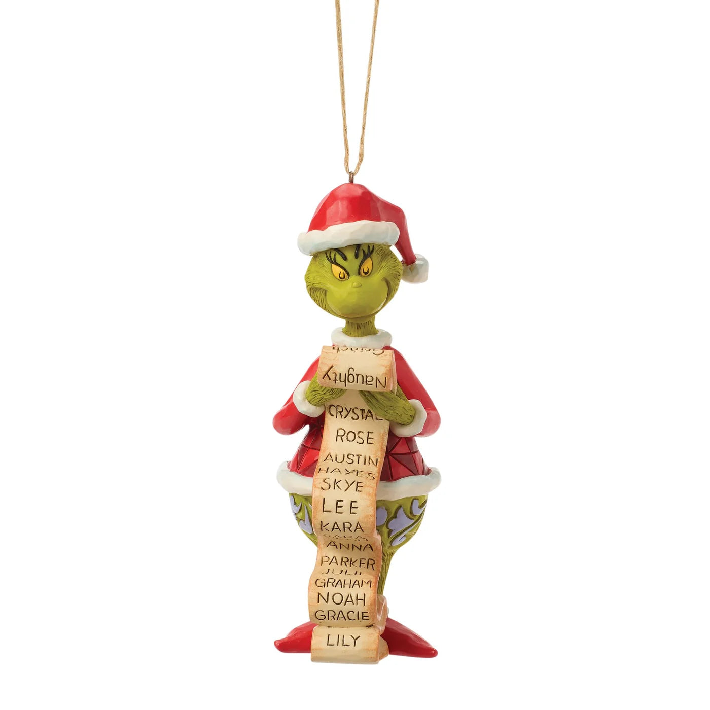 Enesco Grinch With List Ornament