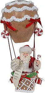 Kurt Adler 12" Fabriché Hot Air Balloon Santa