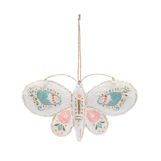 Demdaco Paper Mache Painted Butterfly Ornament