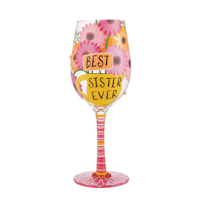 Lolita Best Sister Ever Wine Glass