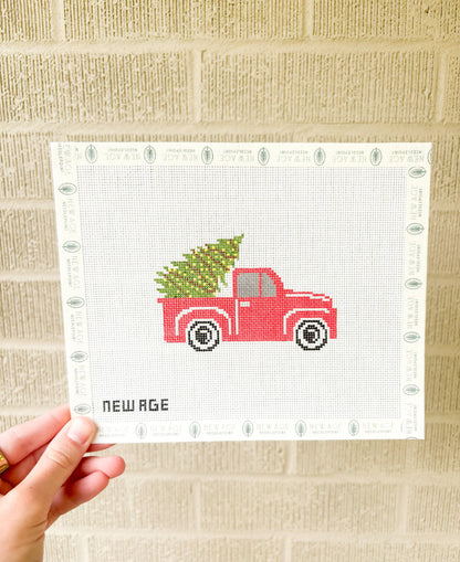 New Age Needlepoint Christmas Truck Canvas