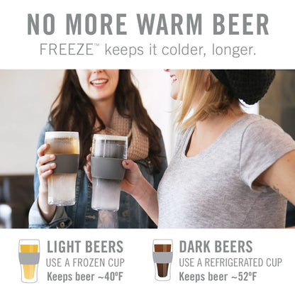 HOST Beer Freeze™ Cooling Cup Insulated w/ Cooling Gel - Gray