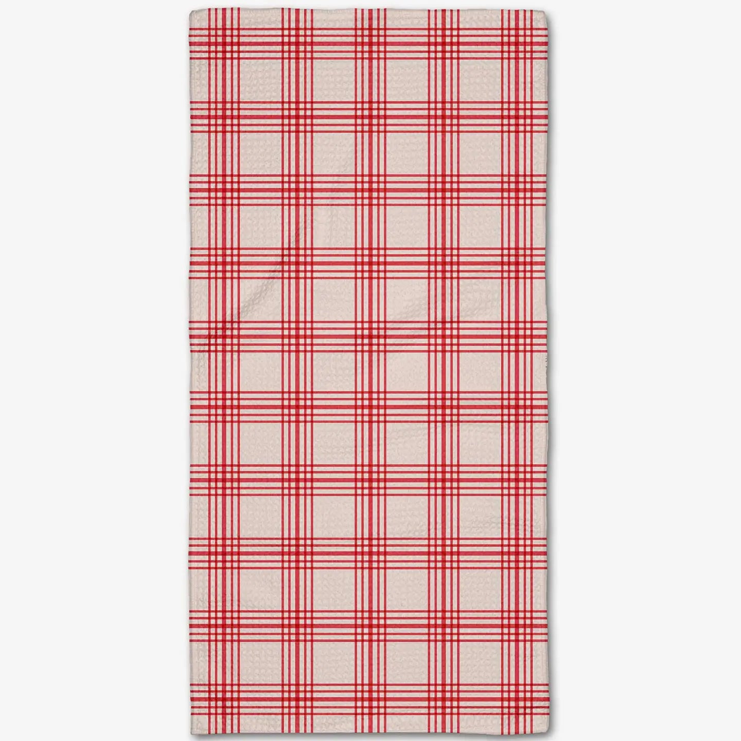 Geometry Cranberry Stripes Bar Towel