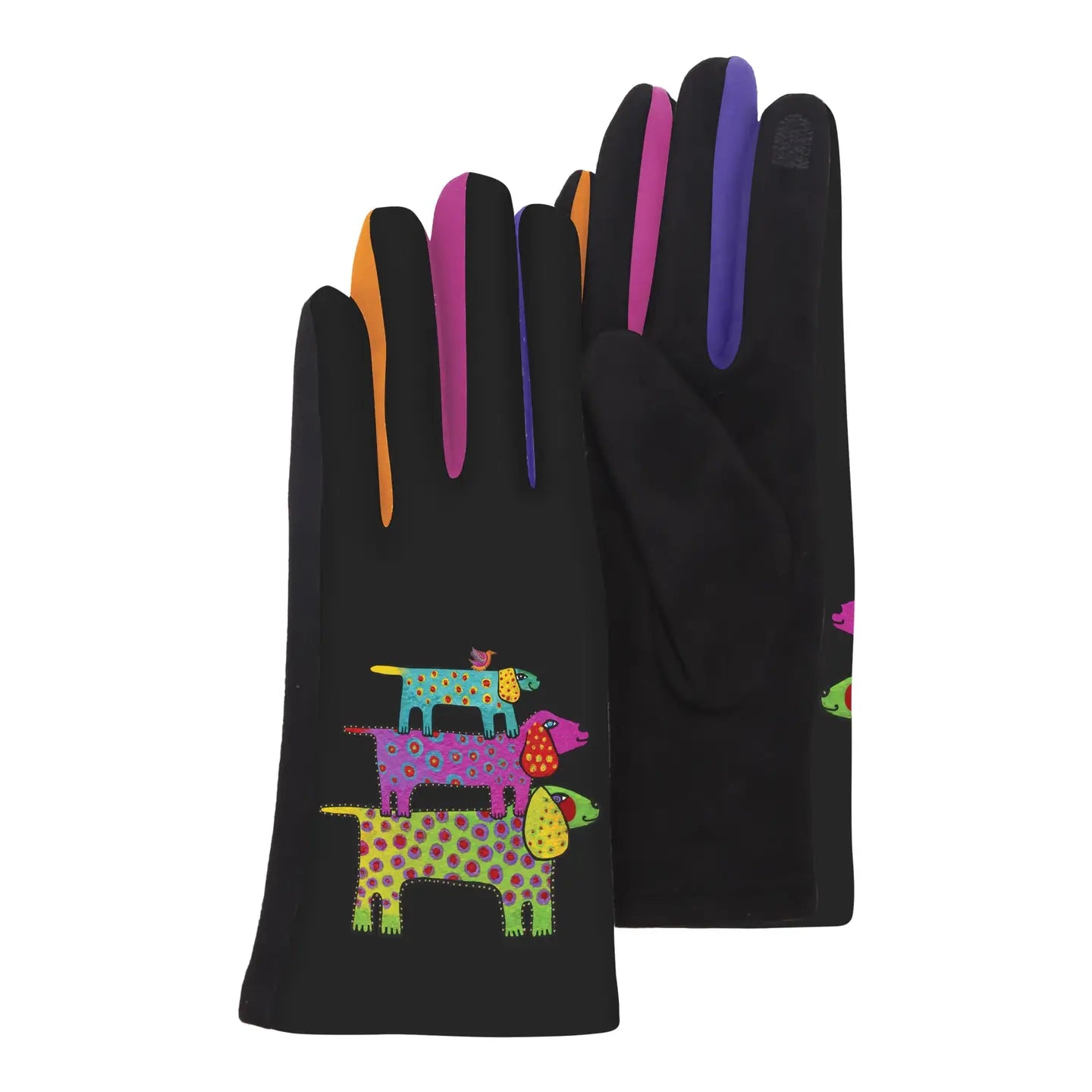 RainCapers Laurel Burch "Dog Tribe" Womens Touch Screen Gloves