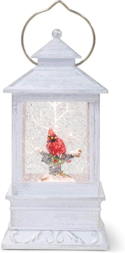 Roman 8.5" Lighted Cardinal on Branch Swirl Lantern