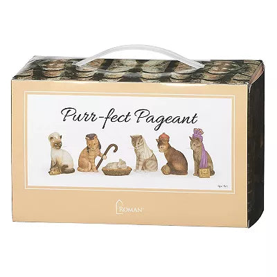 Roman 6pc Cat Pageant Nativity Scene